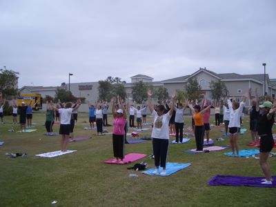 yoga on the grass